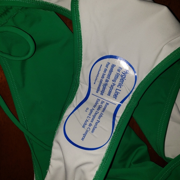 Cupshe Stripe Bikini With Green Cinched Bottom - Picture 9 of 9